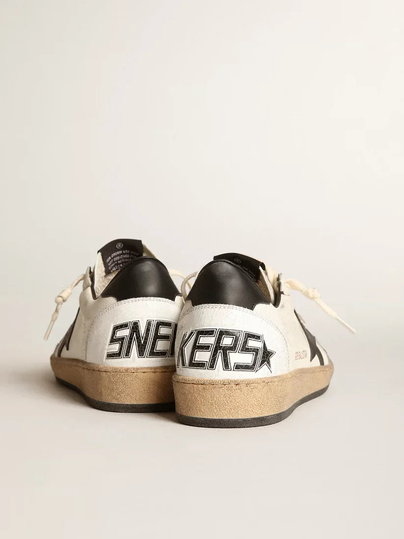 Ball Star in nappa bianca e stella nera