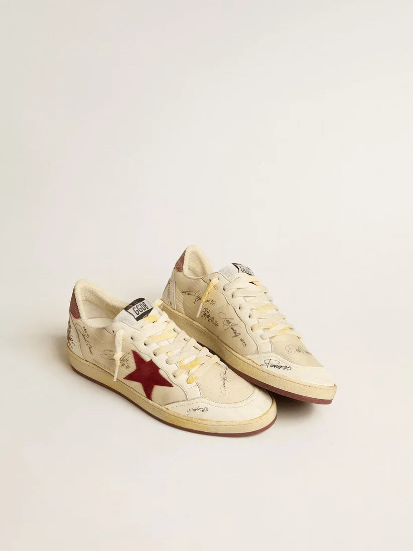 Ball Star LTD in nylon con stella in suede melograno e talloncino in pelle