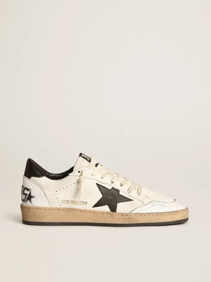 Ball Star in nappa bianca e stella nera
