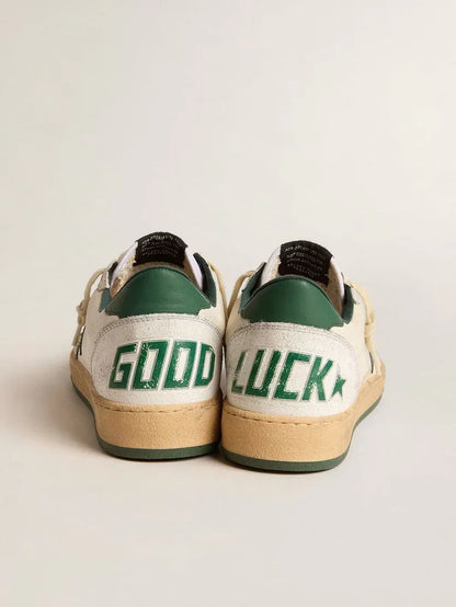 Ball Star Wishes in nappa bianca con stella e talloncino in pelle verde