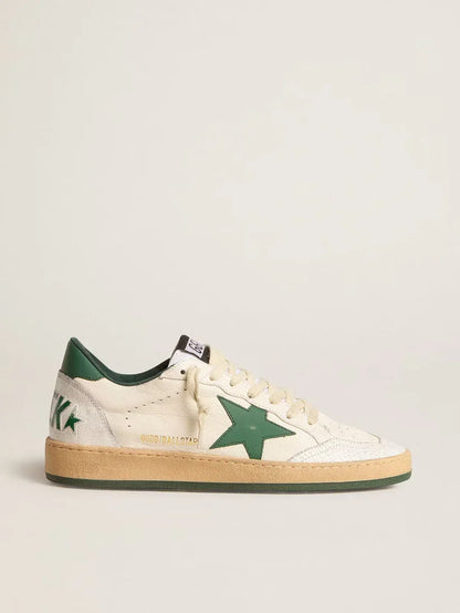 Ball Star Wishes in nappa bianca con stella e talloncino in pelle verde