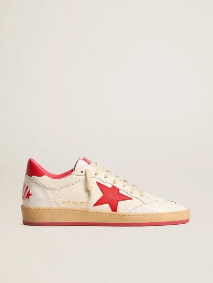 Ball Star Wishes in pelle bianca con stella e talloncino rossi