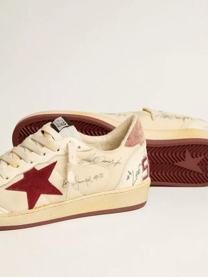 Ball Star LTD in nylon con stella in suede melograno e talloncino in pelle