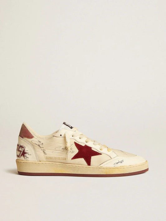 Ball Star LTD in nylon con stella in suede melograno e talloncino in pelle