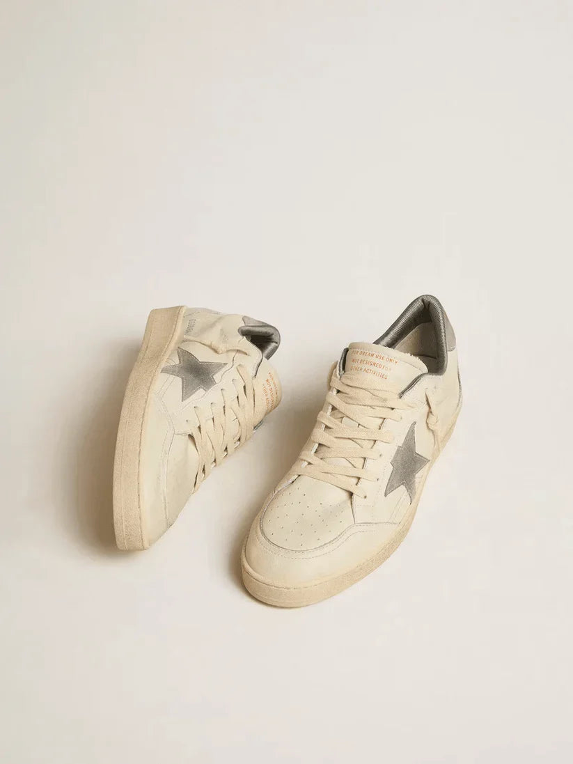 Ball Star in nappa con stella e talloncino in suede grigio