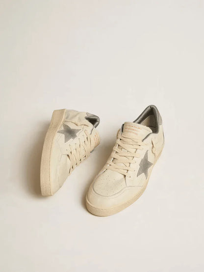 Ball Star in nappa con stella e talloncino in suede grigio
