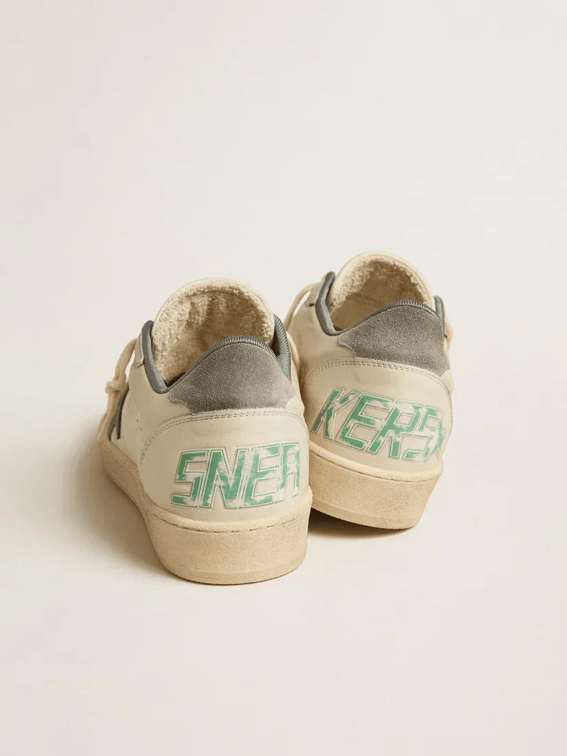 Ball Star in nappa con stella e talloncino in suede grigio