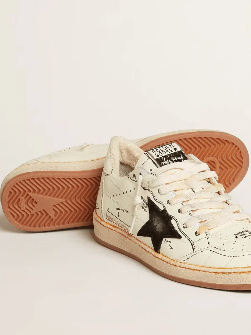 Ball Star LTD con stella in suede nero e scritte nere