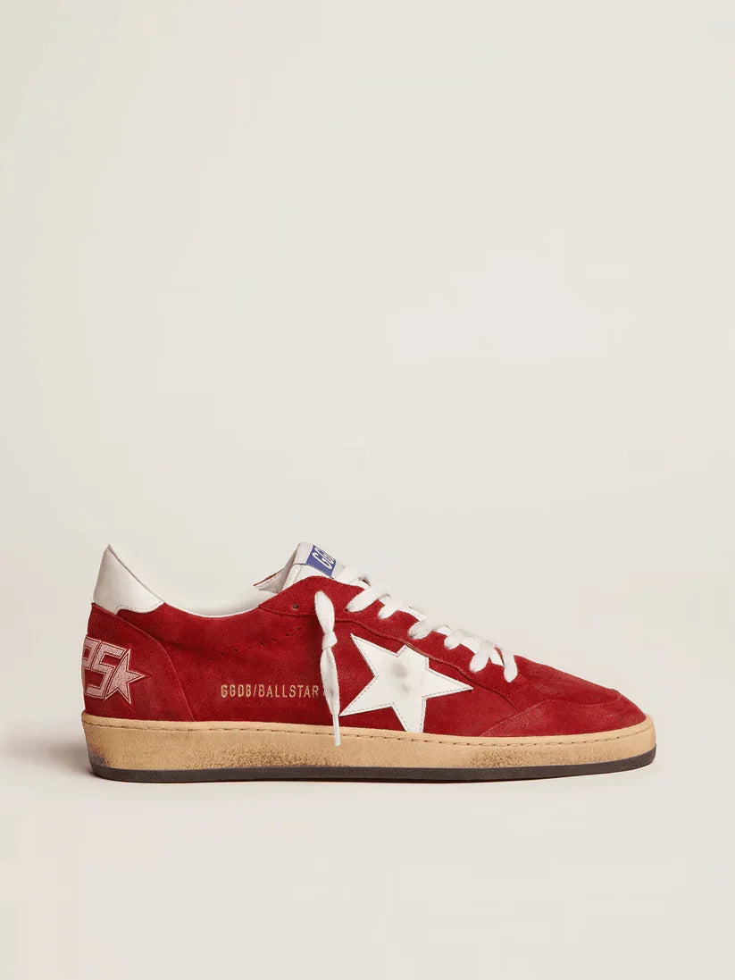 Ball Star in suede rosso scuro con stella e talloncino bianchi
