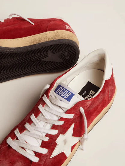 Ball Star in suede rosso scuro con stella e talloncino bianchi