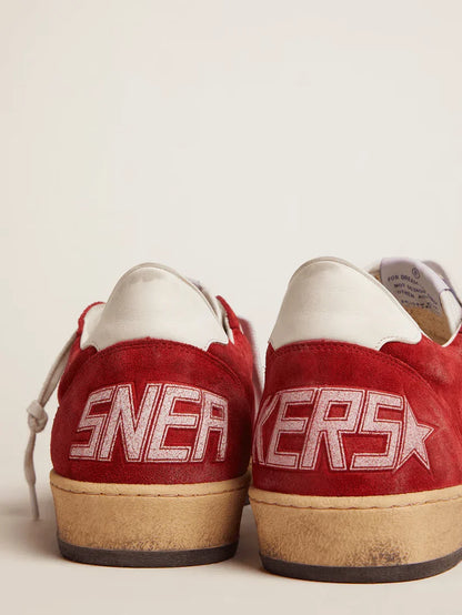 Ball Star in suede rosso scuro con stella e talloncino bianchi