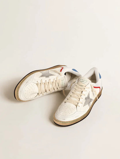 Ball Star in nappa e rete con stella in pelle laminata argento