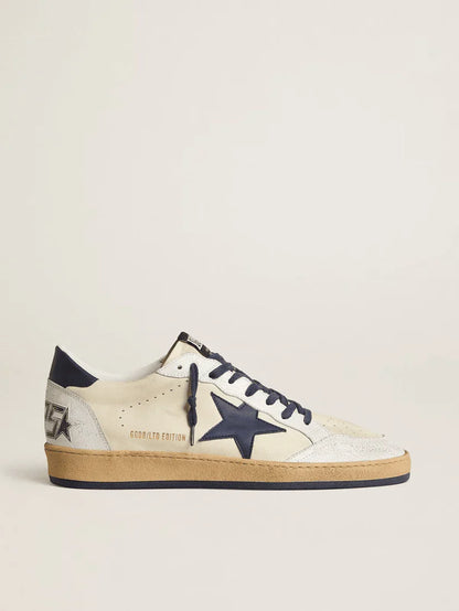 Ball Star in nappa e rete con stella in pelle laminata argento