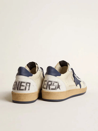 Ball Star LTD in nappa color panna con stella e talloncino in pelle blu