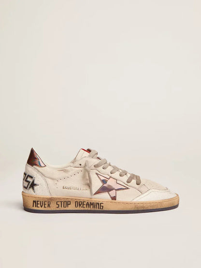Ball Star in nappa con inserti olografici e scritta sulla suola
