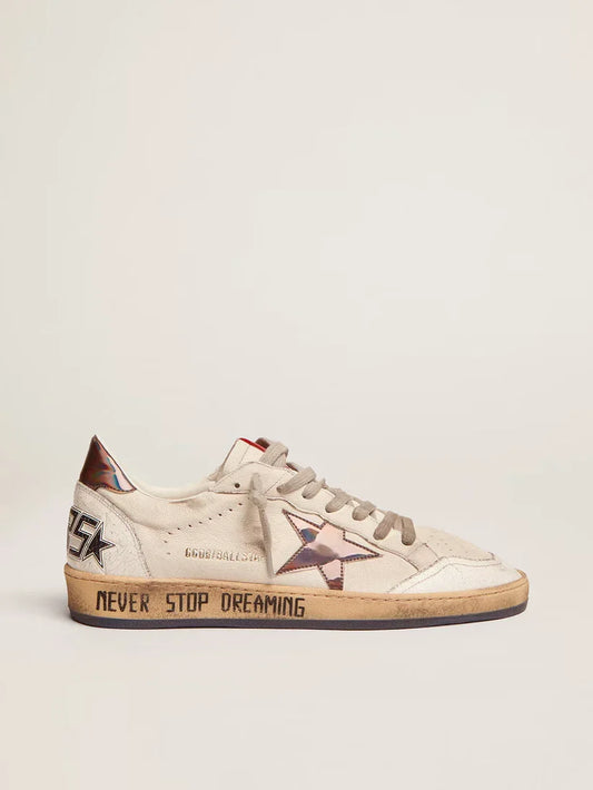 Ball Star in nappa con inserti olografici e scritta sulla suola