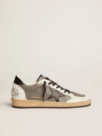 Ball Star in pelle grigia con stella e talloncino neri
