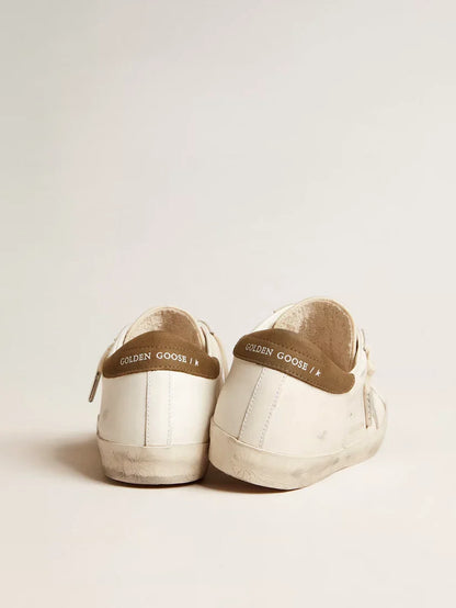 Super-Star LTD con stella in pelle laminata argentata e talloncino marrone