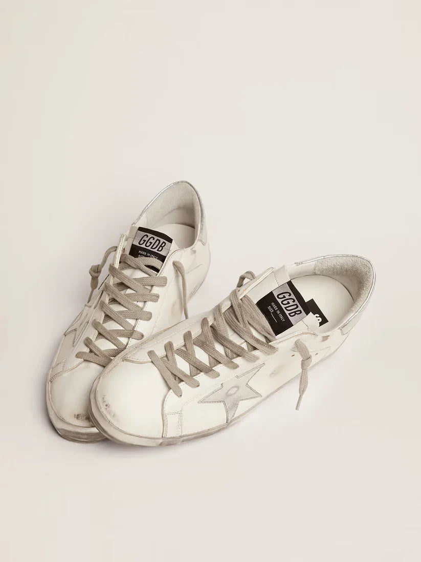 Super-Star con stella e talloncino in pelle laminata