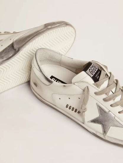 Super-Star con stella e talloncino in pelle laminata